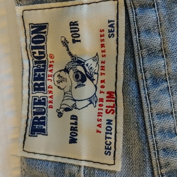 🌸Host Pick🌸Men's True Religion Distressed Light Wash Slim Straight Leg Jeans - Picture 9 of 15